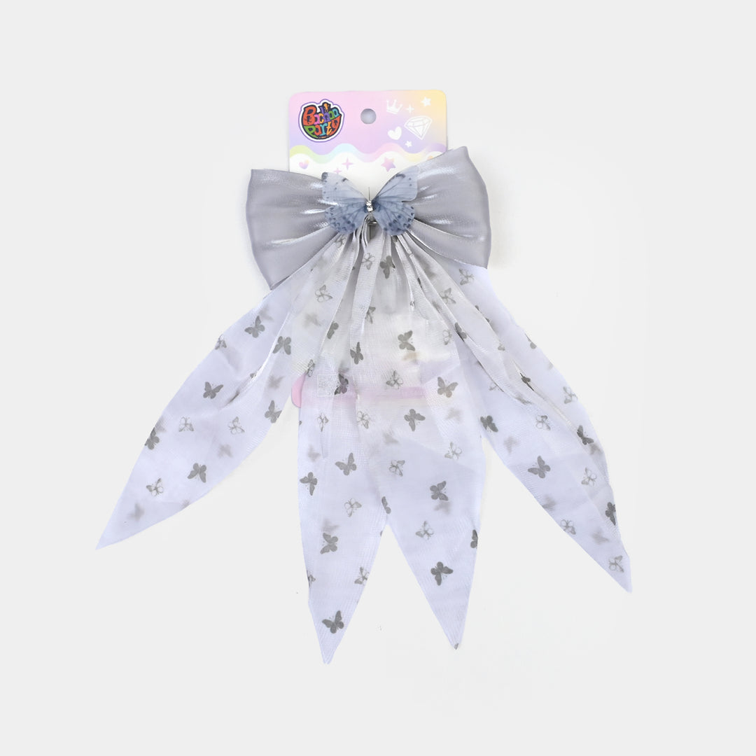 Cute Fabric Bow Hair Pin with Metal Clip