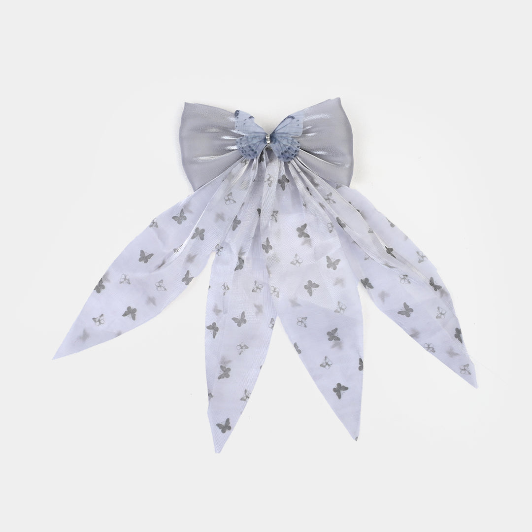 Cute Fabric Bow Hair Pin with Metal Clip