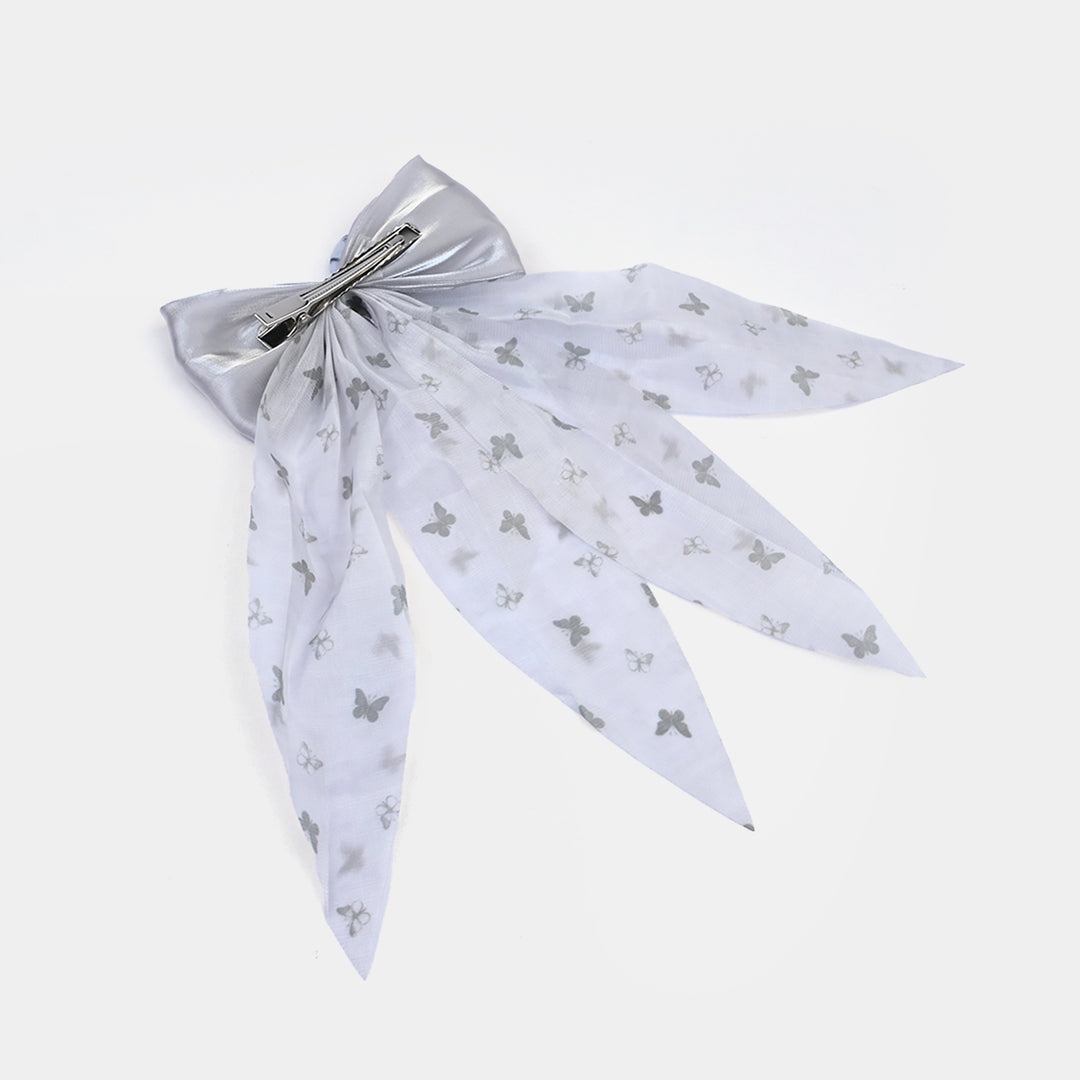Cute Fabric Bow Hair Pin with Metal Clip