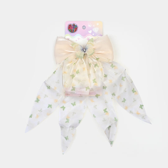 Cute Fabric Bow Hair Pin with Metal Clip