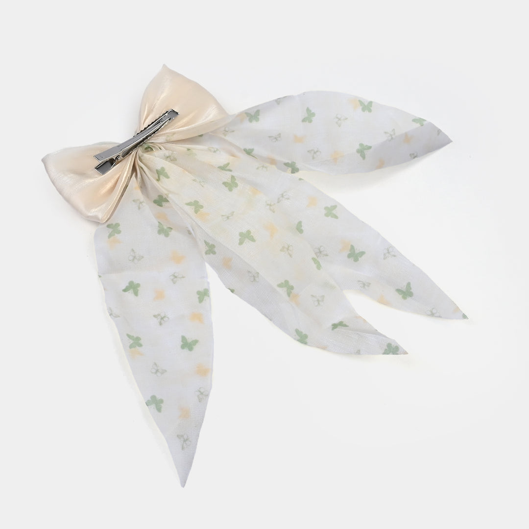 Cute Fabric Bow Hair Pin with Metal Clip