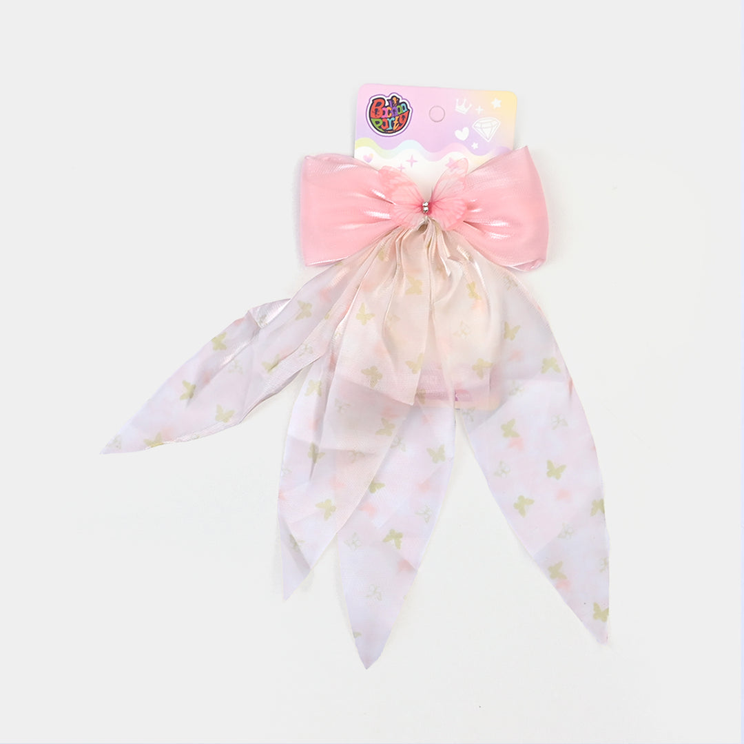 Cute Fabric Bow Hair Pin with Metal Clip
