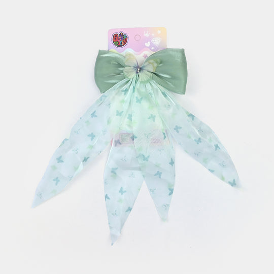 Cute Fabric Bow Hair Pin with Metal Clip