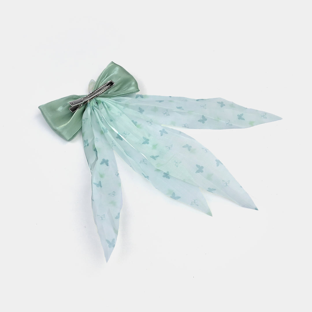 Cute Fabric Bow Hair Pin with Metal Clip