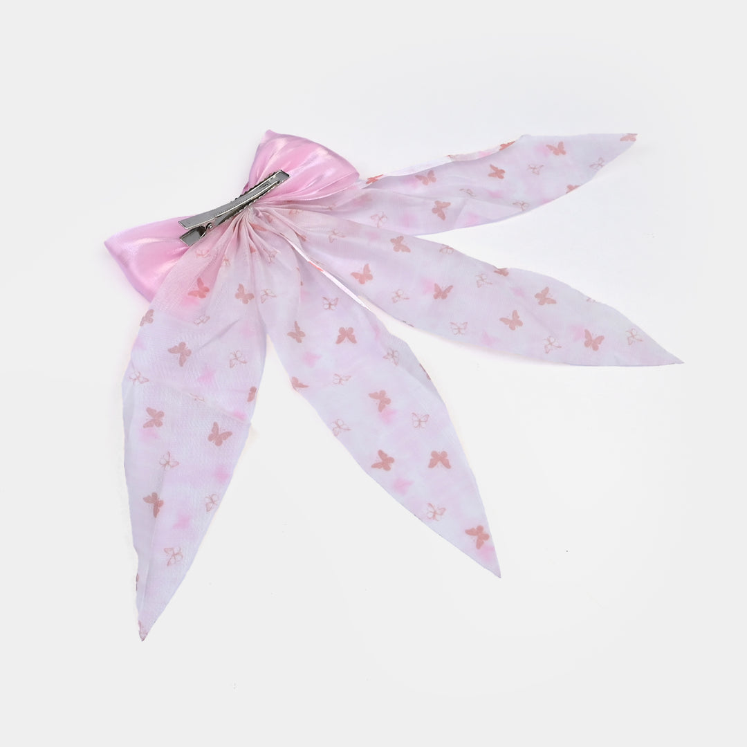 Cute Fabric Bow Hair Pin with Metal Clip