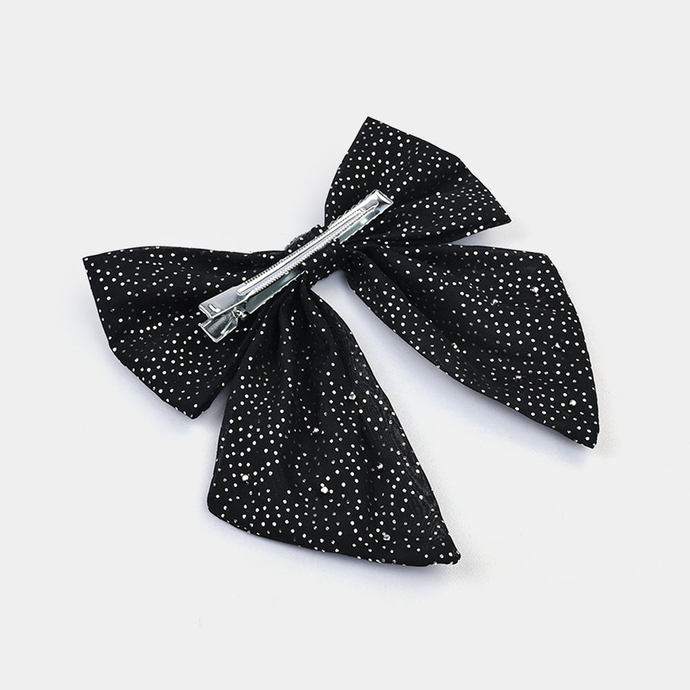 Cute Fabric Bow Hair Pin with Metal Clip