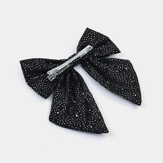 Cute Fabric Bow Hair Pin with Metal Clip