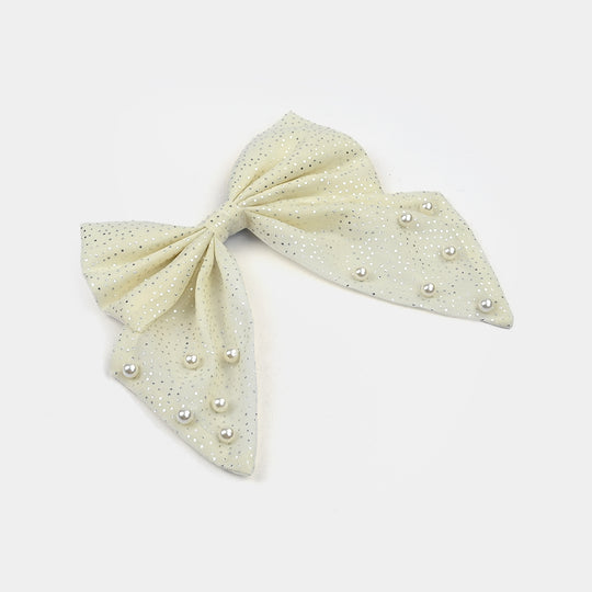 Cute Fabric Bow Hair Pin with Metal Clip