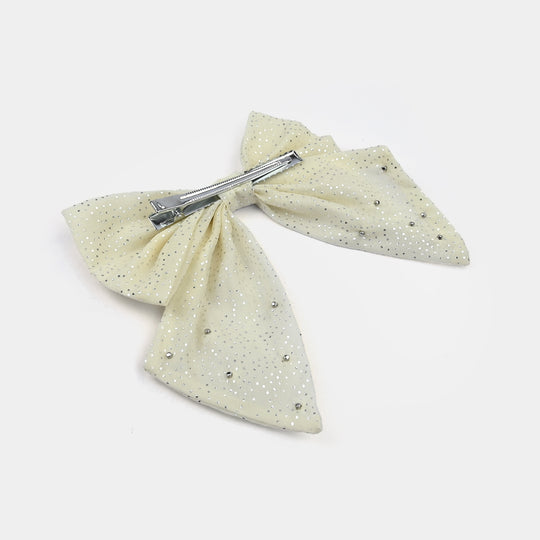Cute Fabric Bow Hair Pin with Metal Clip