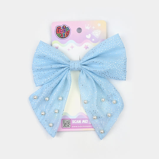 Cute Fabric Bow Hair Pin with Metal Clip
