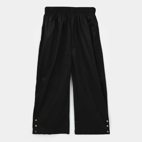 Girls Cotton Pant Shalwar Style - Black