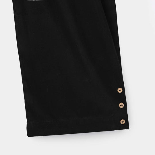 Girls Cotton Pant Shalwar Style - Black