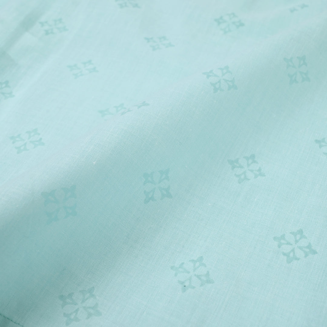 Infant Boys Poly Viscos Basic Kurta (Burn Out) - Aqua