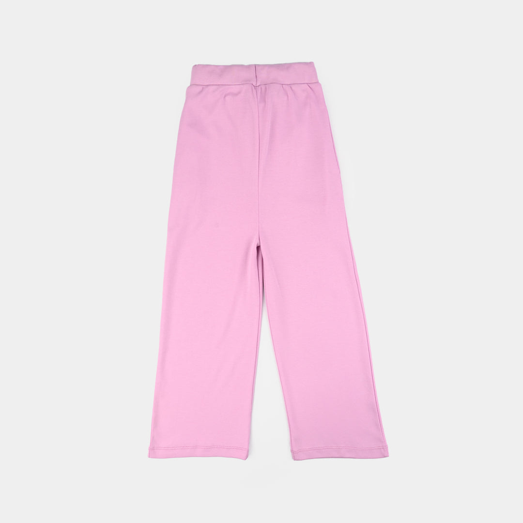 Girls Cotton Interlock 2-Piece Suit (Smiley Face) - Pink