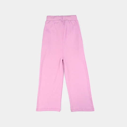 Girls Cotton Interlock 2-Piece Suit (Smiley Face) - Pink