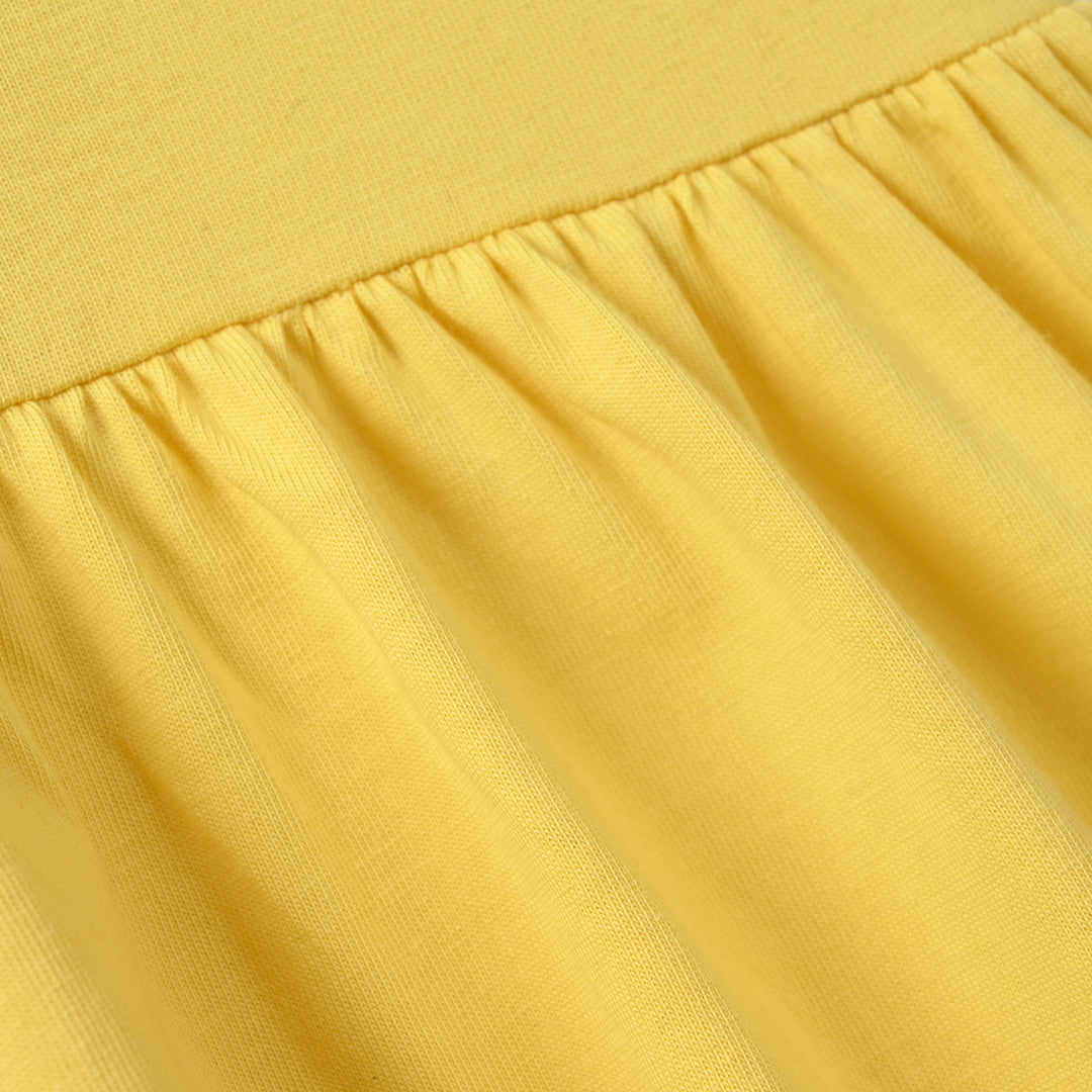 Infant Girls Jersey/Terry Knitted Frock Stitch-Lemon.Drop