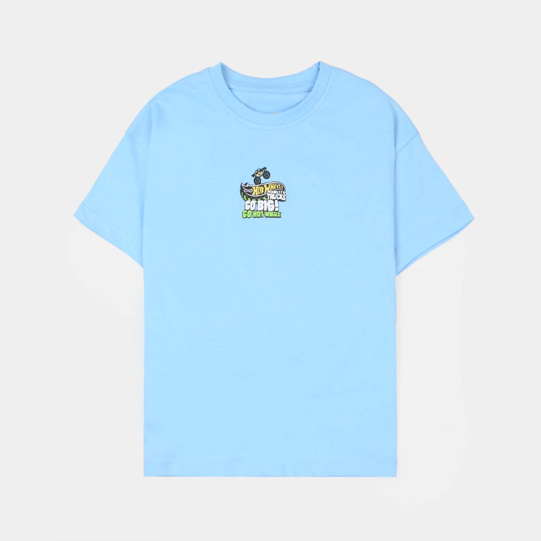 Boys Jersey/Terry T-Shirt (Hot Wheels) - Light Blue