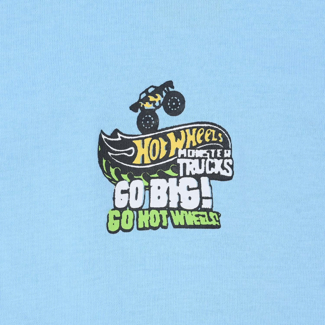 Boys Jersey/Terry T-Shirt (Hot Wheels) - Light Blue