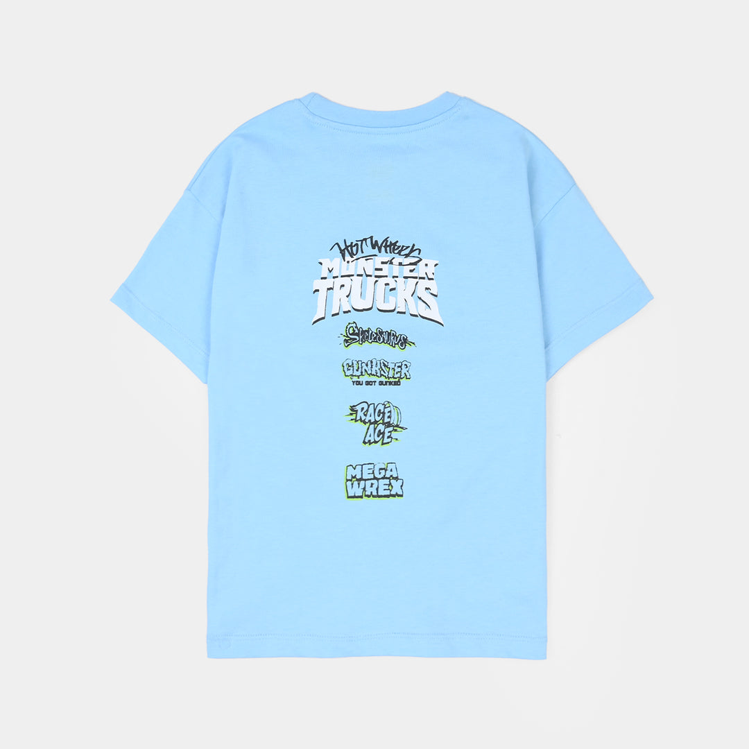 Boys Jersey/Terry T-Shirt (Hot Wheels) - Light Blue