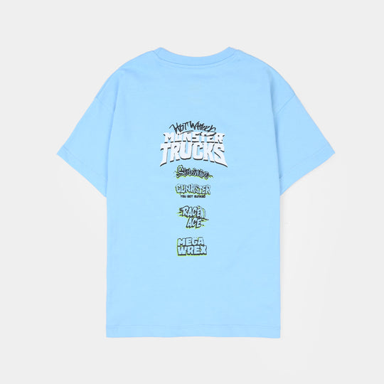 Boys Jersey/Terry T-Shirt (Hot Wheels) - Light Blue