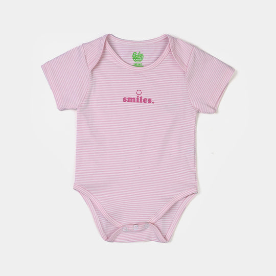 Infant Unisex Basic Romper - Pink Yarn Dyed