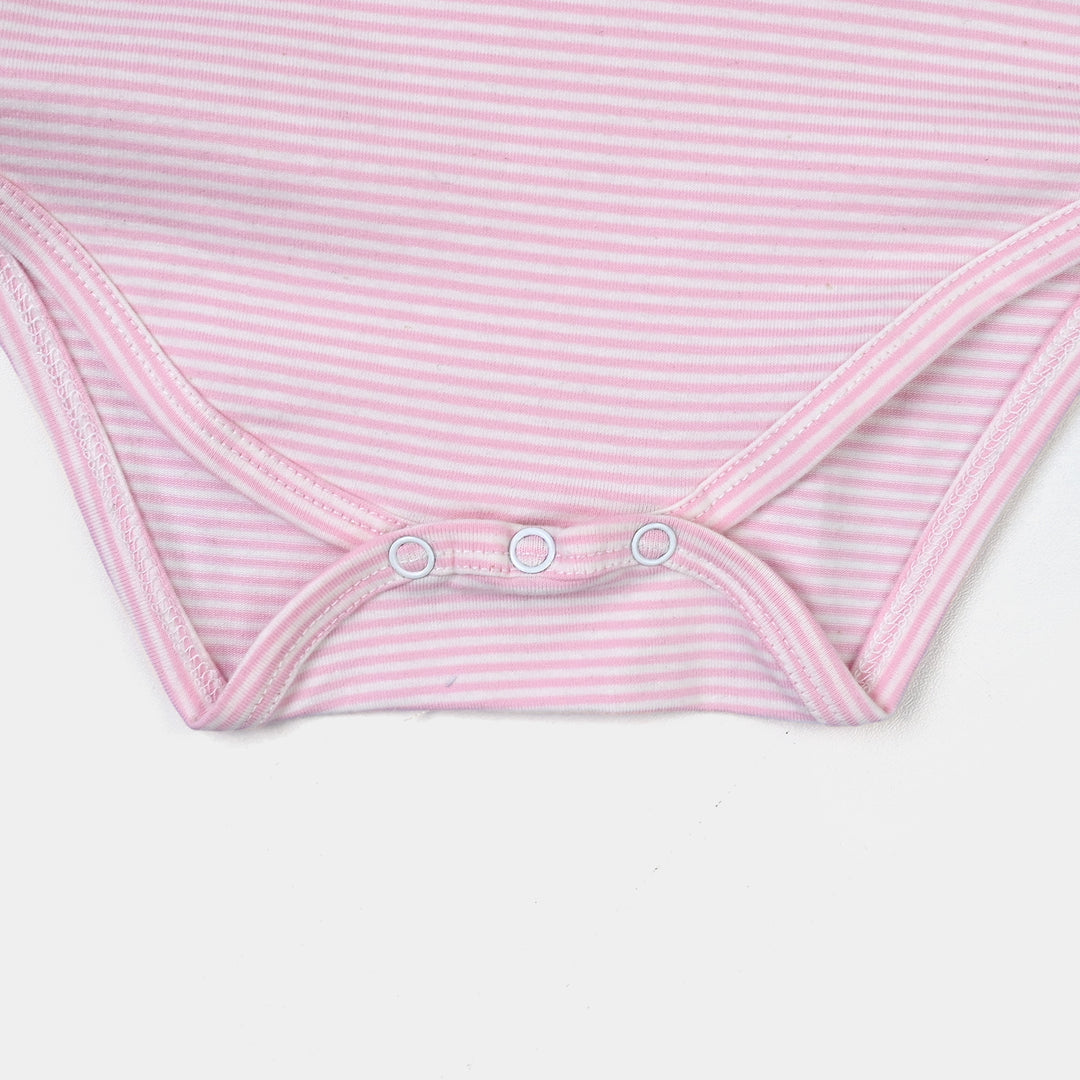 Infant Unisex Basic Romper - Pink Yarn Dyed