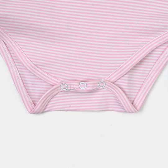 Infant Unisex Basic Romper - Pink Yarn Dyed