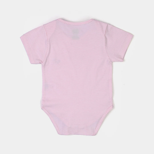Infant Unisex Basic Romper - Pink Yarn Dyed