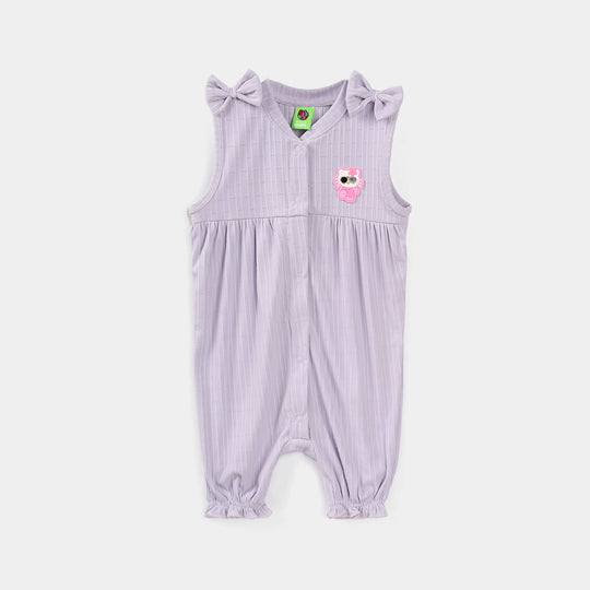 Infant Girls Jacquard Knitted Romper (KITTY) - Purple