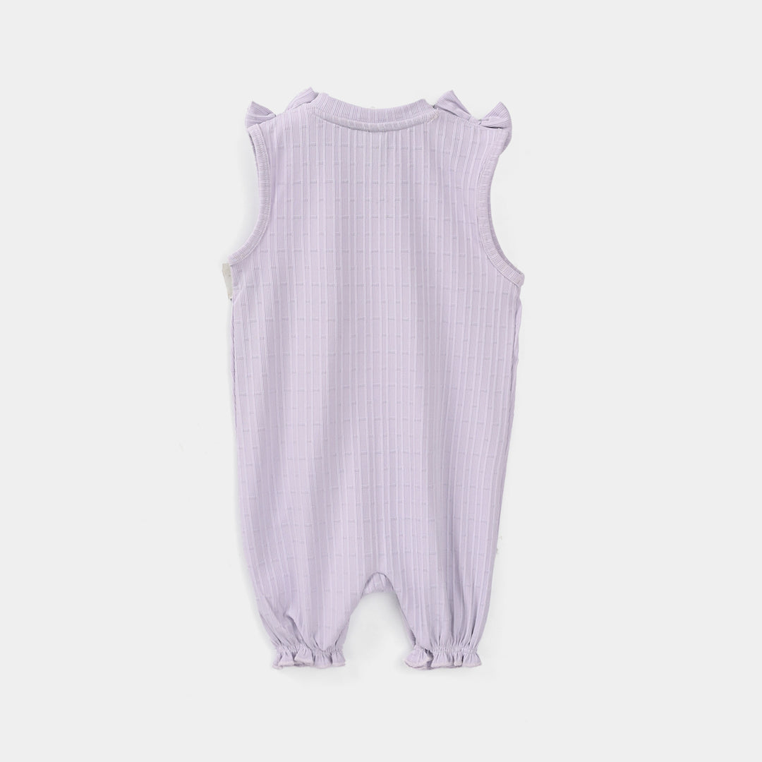 Infant Girls Jacquard Knitted Romper (KITTY) - Purple