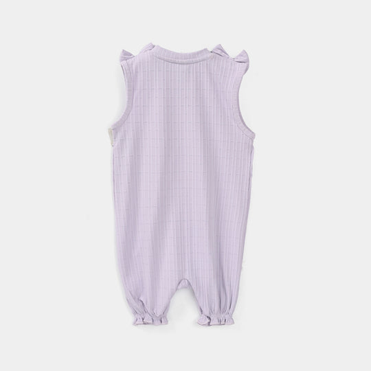 Infant Girls Jacquard Knitted Romper (KITTY) - Purple