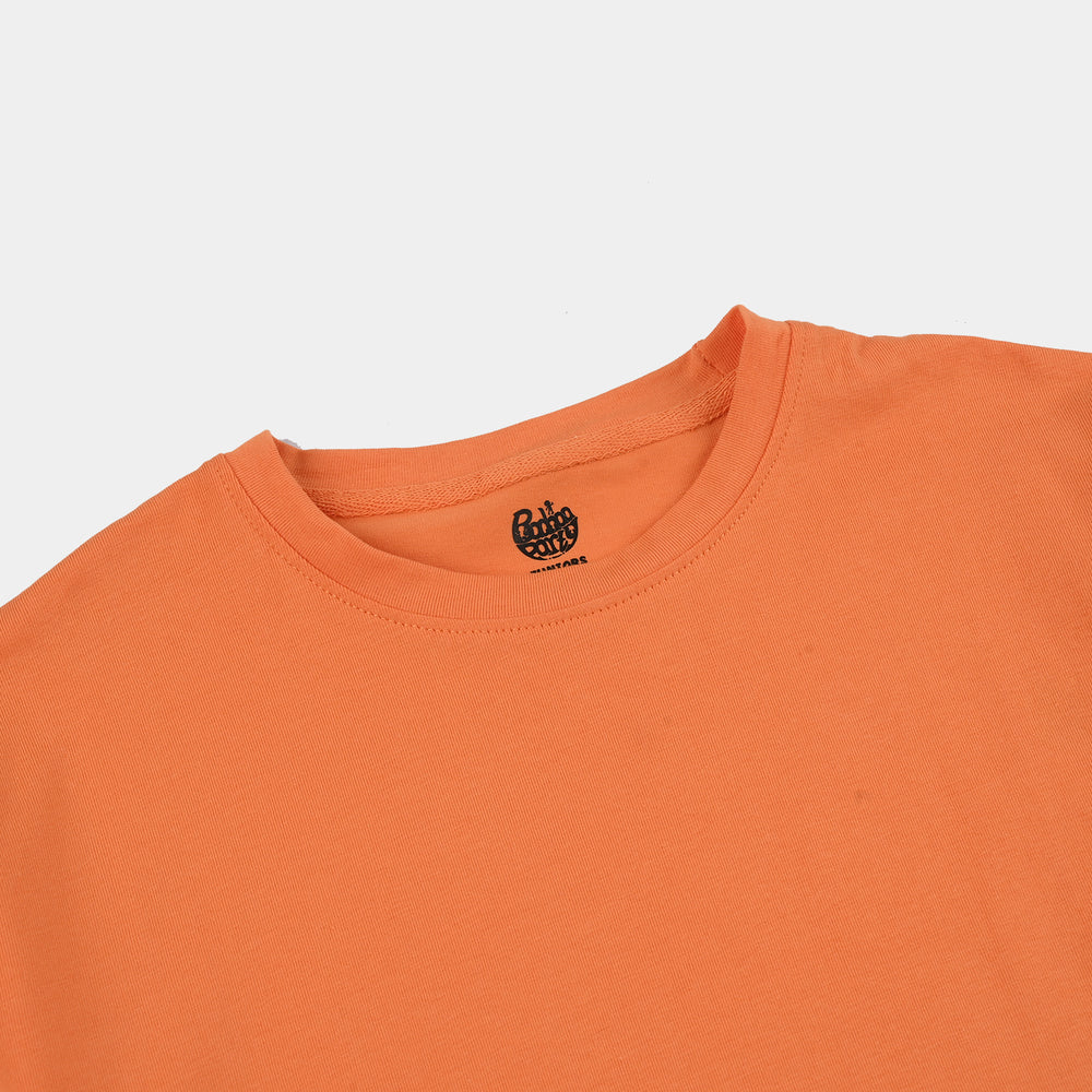 Boys Lycra Jersey Basic T-Shirt - Orange