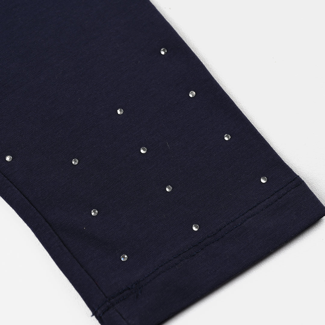 Girls Lycra Jersey Tights – Blue