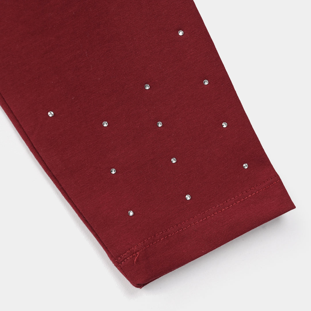 Girls Lycra Jersey Tights – Maroon