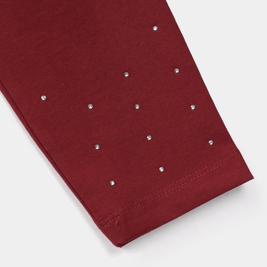 Girls Lycra Jersey Tights – Maroon