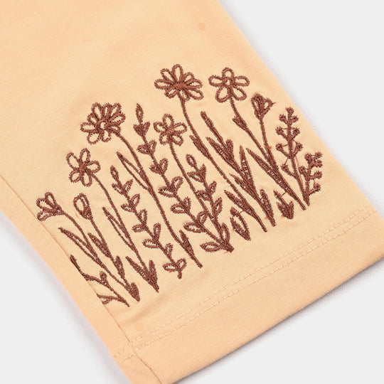 Girls Lycra Jersey Tights (Dry Leaves) - Camel