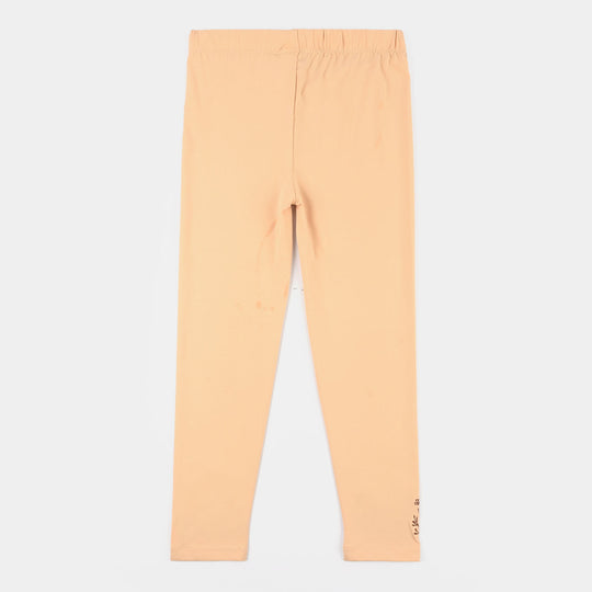 Girls Lycra Jersey Tights (Dry Leaves) - Camel