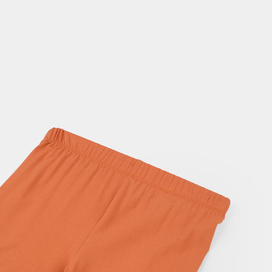 Girls Lycra Jersey Embroidered Tights (Gardenia) - Brown