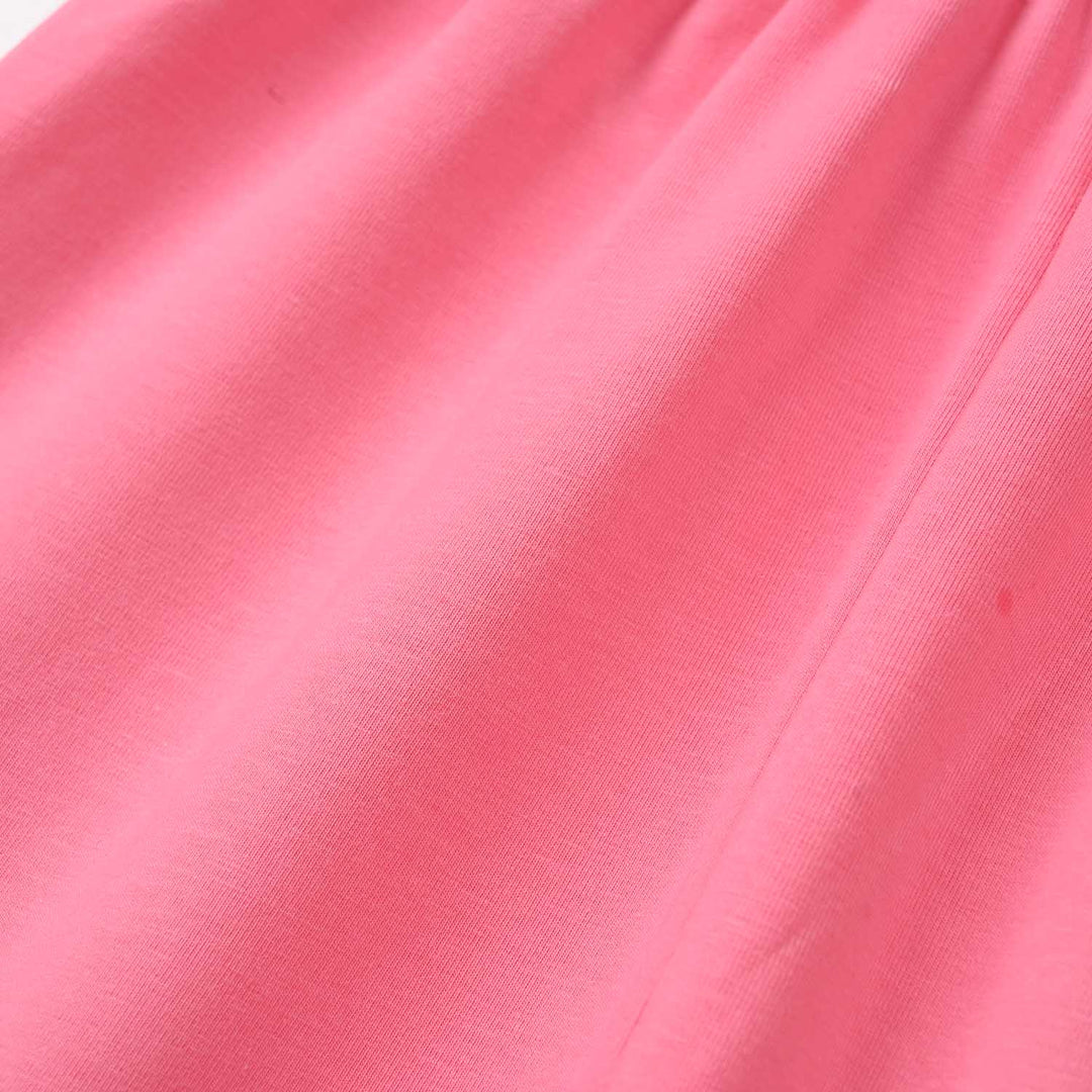 Girls Lycra Jersey Tights (Pink Silver Heart) – Pink