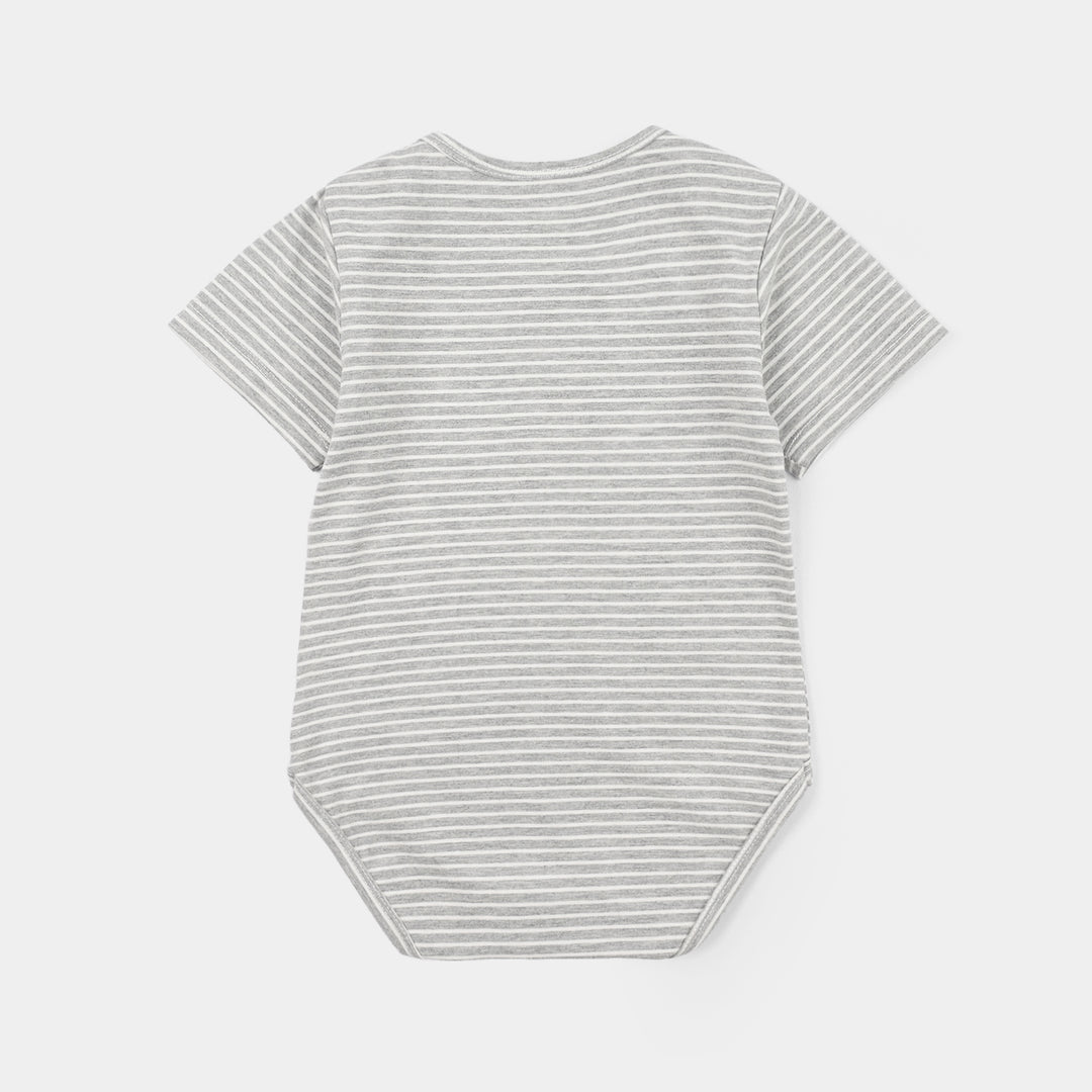 Infant Unisex Yarn Dyed Romper (Unisex) - Grey