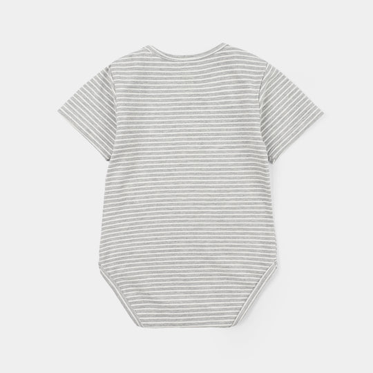 Infant Unisex Yarn Dyed Romper (Unisex) - Grey