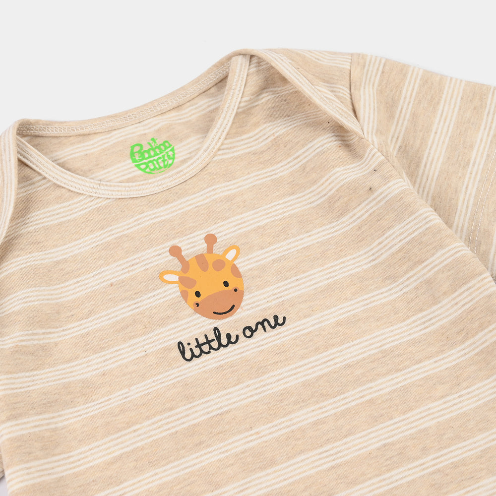 Infant Unisex Yarn Dyed Romper Little One – Brown