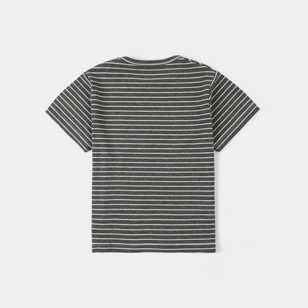 Infant Boys Yarn Dyed T-Shirt (Tiny But Mighty) - Grey