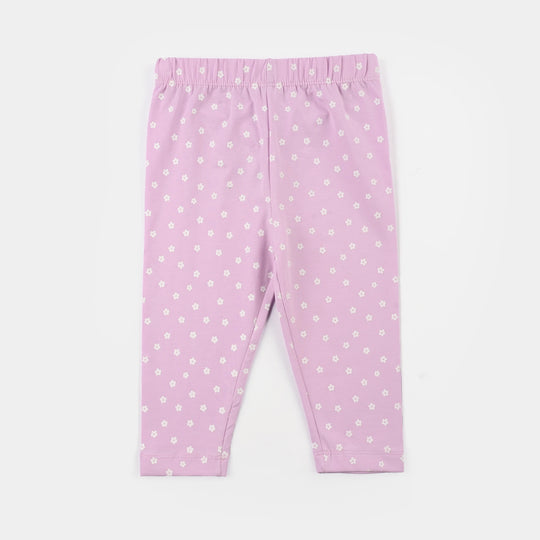 Infant Girls Lycra Jersey Printed Tights - Purple