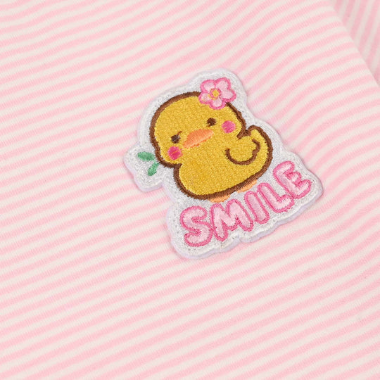 Infant Girls Yarn Dyed T-Shirt - Pink/White