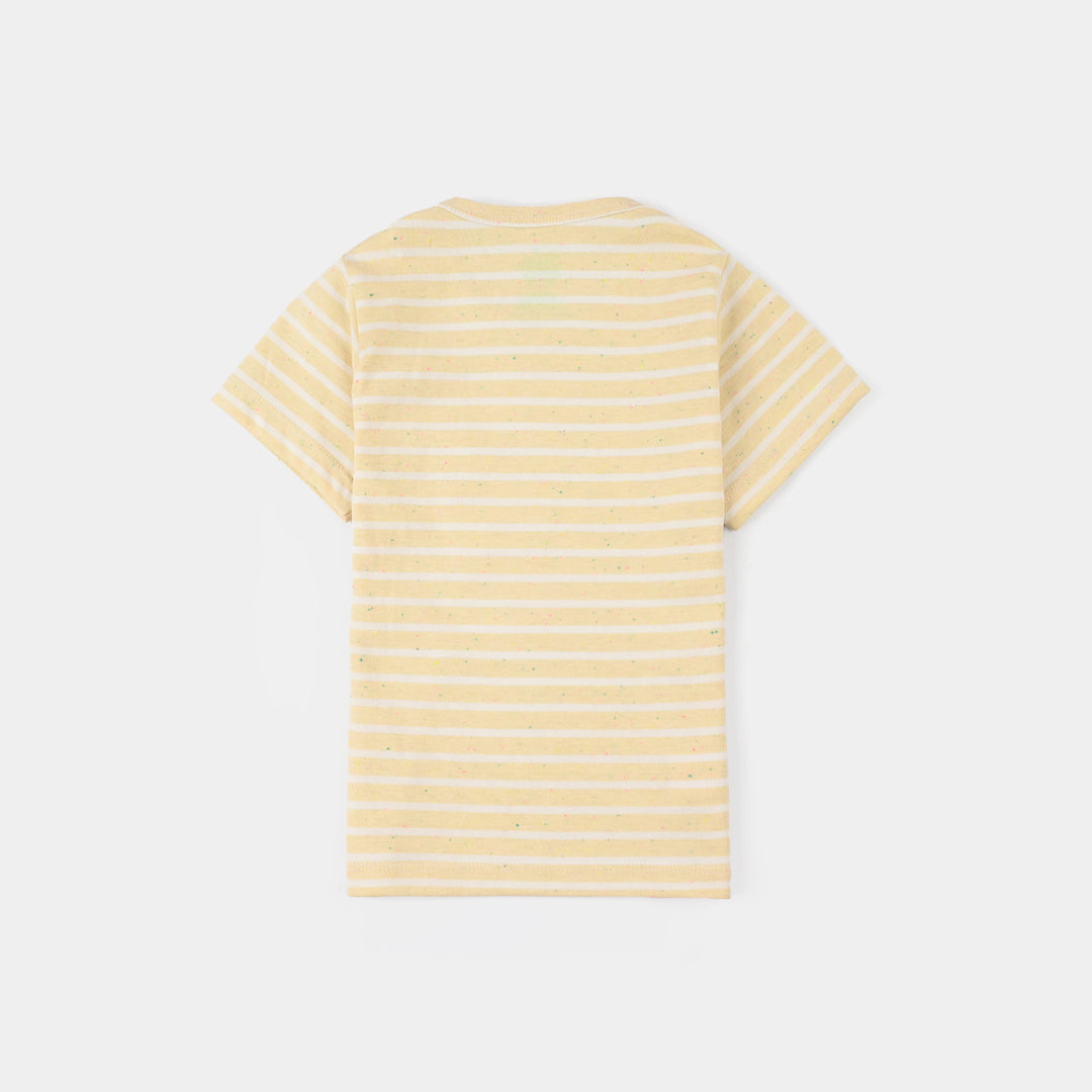 Infant Girls Yarn Dyed Striped T-Shirt - Yellow/White