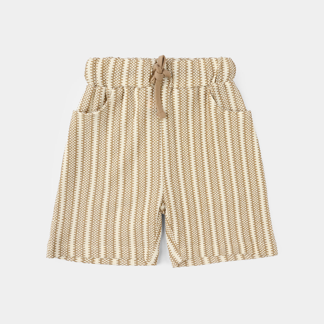 Boys Jacquard 2 Piece Suit Resort-Brown.White