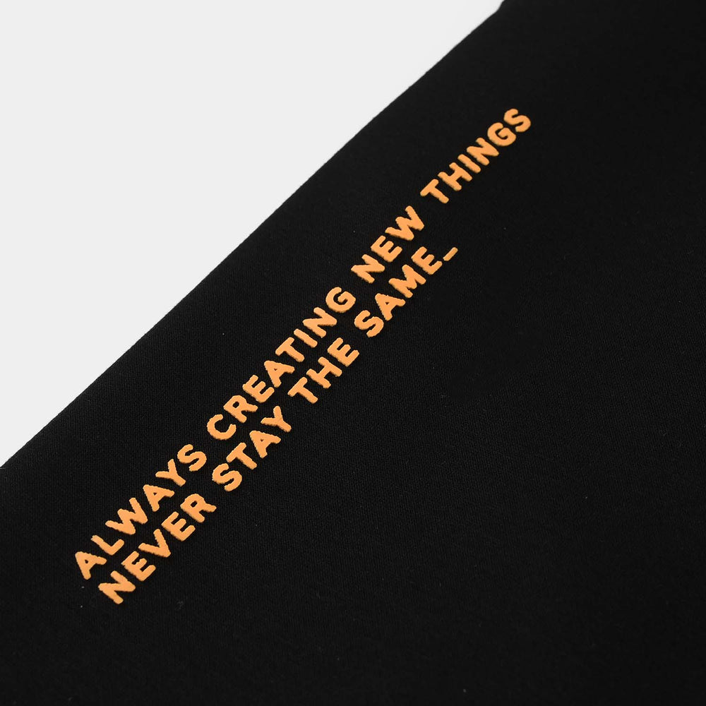 Boys Lycra Jersey Pajama (Creative Things) - Black