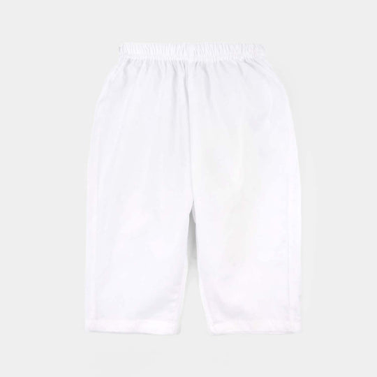 Infant Boys Cotton Poplin Kurta Pajama (Kali) - White