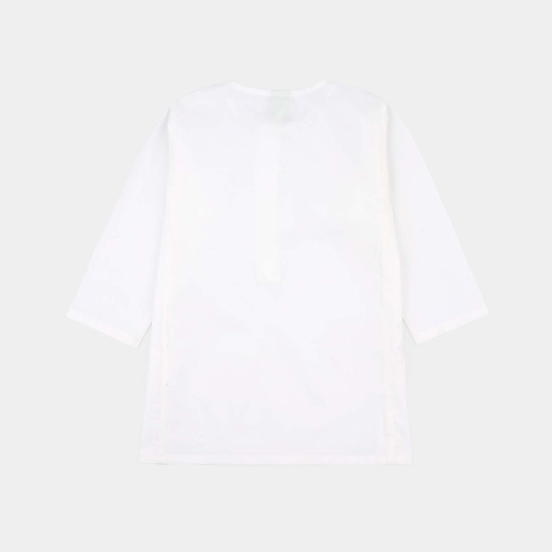 Infant Boys Cotton Poplin Kurta Pajama (Kali) - White